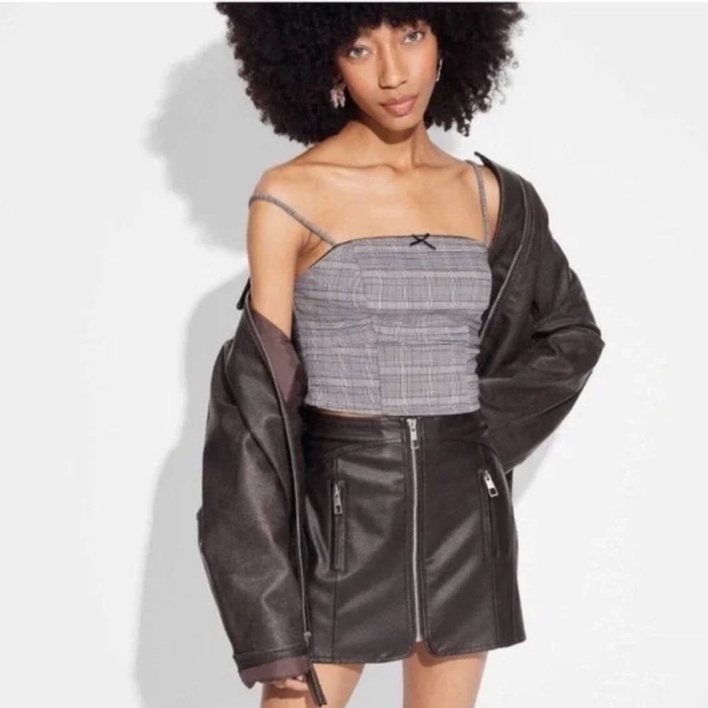 NWT Wild Fable Faux Leather Mini Skirt